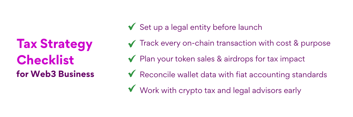 Tax Strategy Checklist for Web3 Businesses