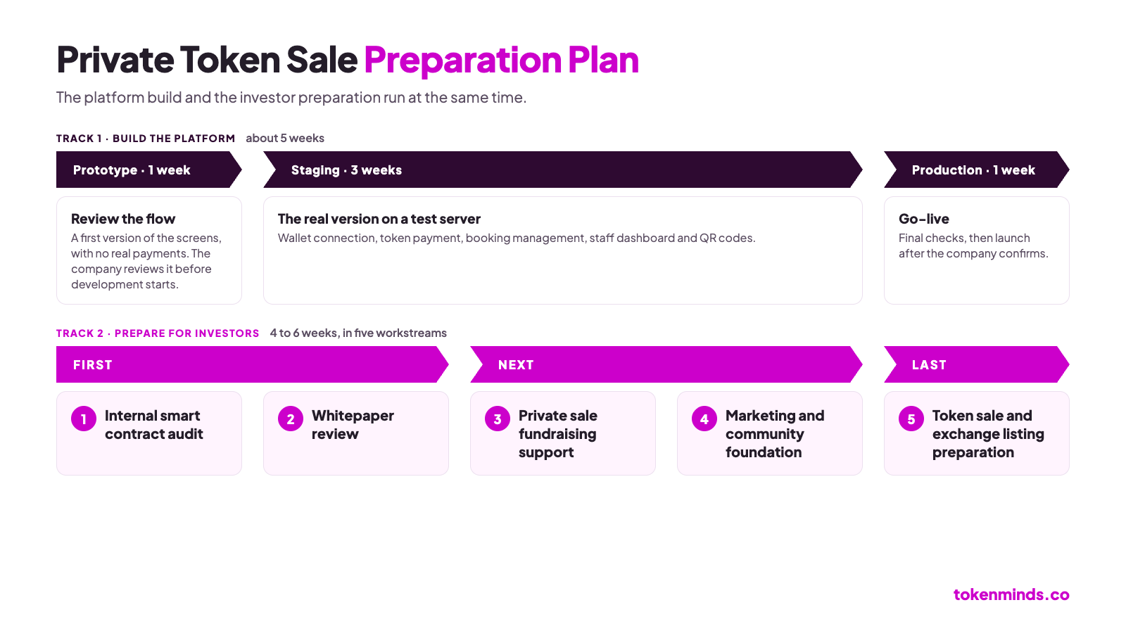 token sale preparation plan