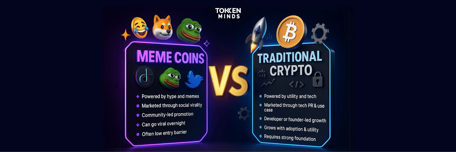 Meme coin Vs Traditional Crypto